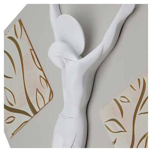 Quadro con Crocifisso stilizzato decori oro 40x40 cm 3