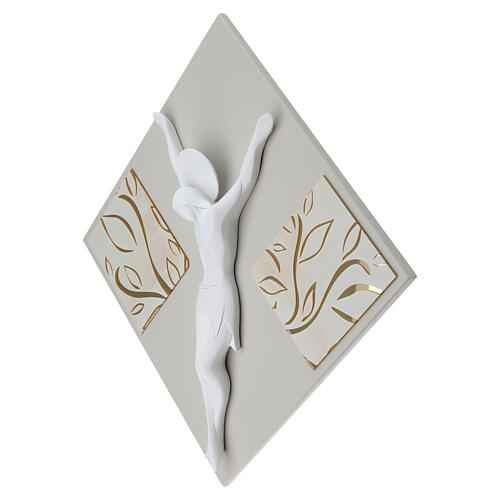 Quadro con Crocifisso stilizzato decori oro 40x40 cm 4