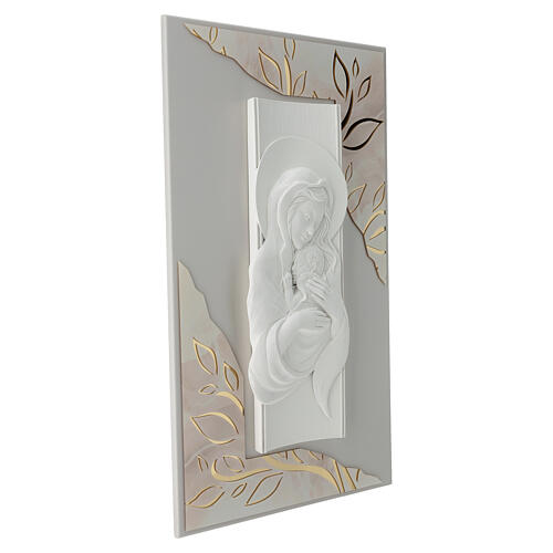 Cuadro Virgen con el Niño moderno blanco decoraciones oro 70x40 cm 6