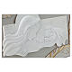 Modern bas-relief of the Madonna and Child, 16x28 in, white and gold s3