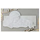 Modern bas-relief of the Madonna and Child, 16x28 in, white and gold s5