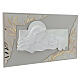 Tableau moderne en relief Vierge à l'Enfant 40x70 cm blanc et doré s6
