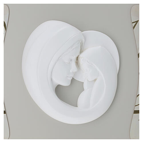 Cuadro Virgen con Niño blanco oro 40x70 cm 5