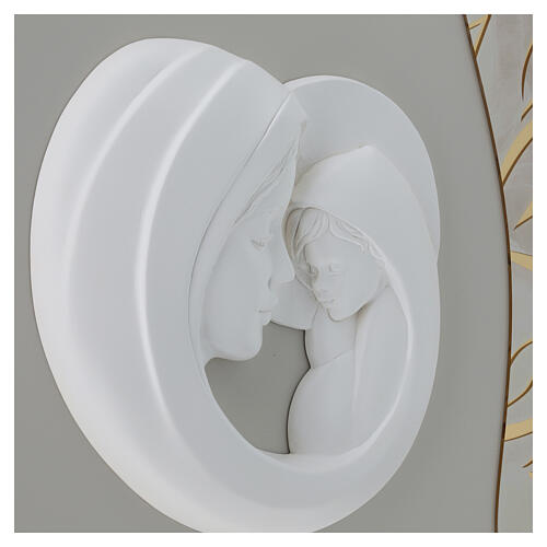 Quadro Madonna con bimbo bianco oro 40x70 cm 3