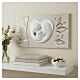 Modern Holy Family wall panel in white and gold relief, 16x28 in s2