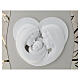 Modern Holy Family wall panel in white and gold relief, 16x28 in s5