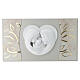 Cuadro 40x70 cm moderno Sagrada Familia en relieve blanco y oro s1