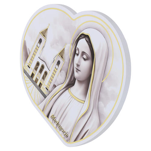 Our Lady of Medjugorje wooden picture by Valenti, 7x3 in 2
