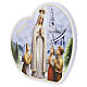 Madonna di Fatima quadro forma cuore dettagli in oro Valenti 20x15 cm s2