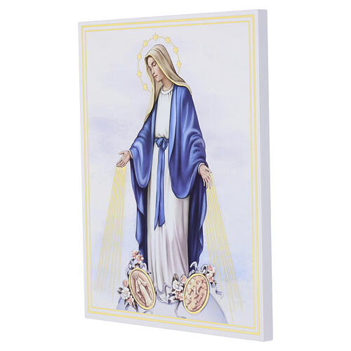 Tableau Vierge Miraculeuse fond bois impression haute définition Valenti 25x20 cm 2