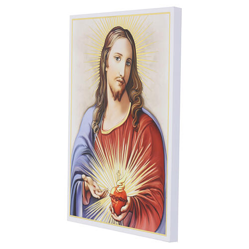 Tableau bois Sacré-Cœur de Jésus 25x20 cm Valenti 2