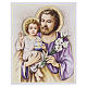 Saint Joseph with Jesus, wooden picture by Valenti, 10x8 in s1
