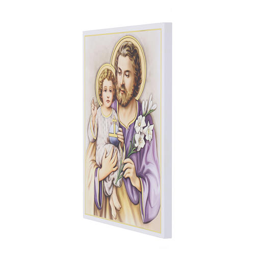 Saint Joseph with Jesus wooden picture Valenti, 25x20 cm 2