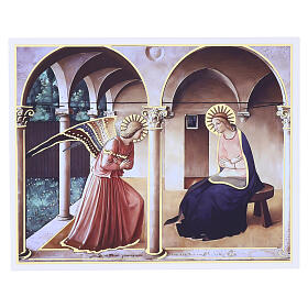 Quadro Anunciação Valenti impressão em madeira 20x25 cm