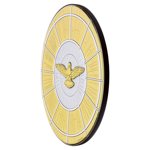 Silver and gold bilaminated Holy Spirit oval picture by Valenti, 7x6 in 2