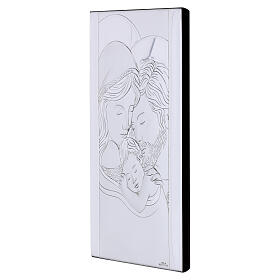 Tableau vertical en argent bilaminé Sainte Famille 20x10 cm Valenti
