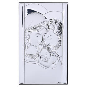 Quadro bilaminado prata vertical Sagrada Família 20x10 cm Valenti