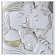 Holy Family, vertical silver bilaminate picture with golden finish, Valenti Argenti, 8x5 in s3