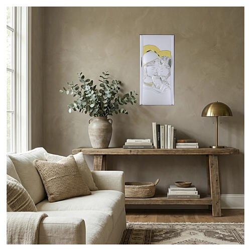 Ikona „Święta Rodzina” Valenti, srebrny bilaminat ze złoceniami, 40 × 20 cm 2