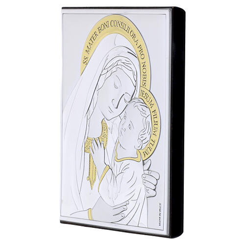 Silver bilaminate Our Lady of Good Counsel picture Valenti 10x8 cm 2