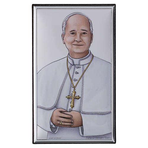 Immaginetta Papa Leone XIV bilaminato Valenti stampa colorata 10x5 cm 1