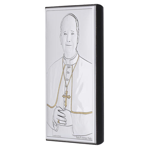 Valenti pannello Papa Leone XIV lavorazione bilaminati oro 10x5 cm 2