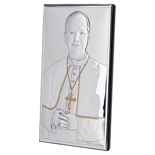 Pope Leo XIV laminated panel with gold finish, 15x10 cm Valenti 2