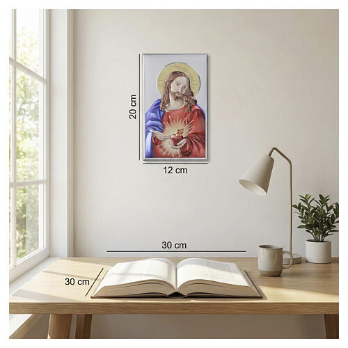 Painel Sagrado Coração de Jesus Valenti impressão a cores bilaminada 20x10 cm 2
