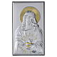 Tableau Sacré-Cœur de Jésus Valenti bilaminé or et argent 10x6,5 cm s1