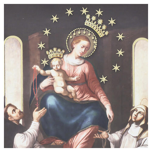 Our Lady of Pompeii panel in painted wood, 10x8 in, Valenti 3