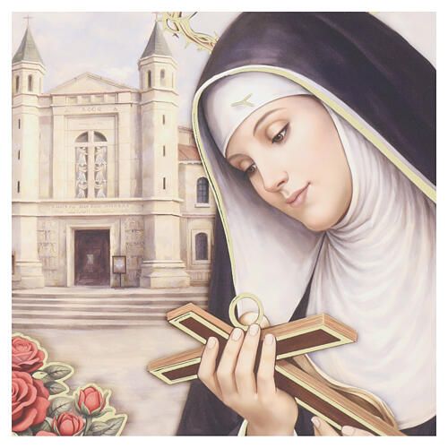Saint Rita of Cascia printed wooden picture, 25x20 cm Valenti 3
