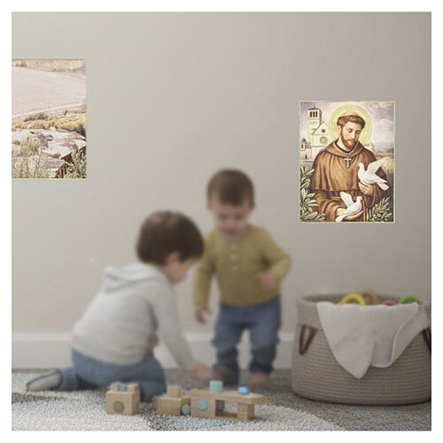 Wooden panel of Saint Francis of Assisi by Valenti, 10x8 in 2