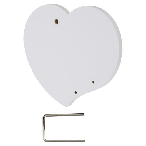 Our Lady of Lourdes heart-shaped painted panel, 15x15 cm Valenti 2