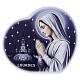 Our Lady of Lourdes heart-shaped painted panel, 15x15 cm Valenti s1