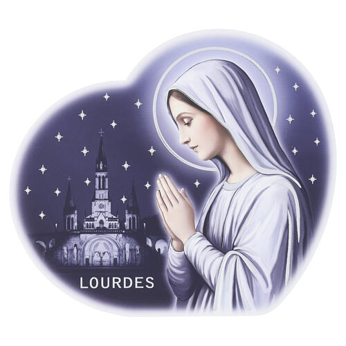 Nossa Senhora de Lourdes quadro em forma de coração Valenti 20x25 cm 1