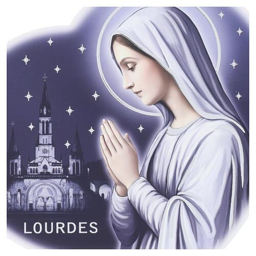 Our Lady of Lourdes heart-shaped panel Valenti, 20x25 cm 3