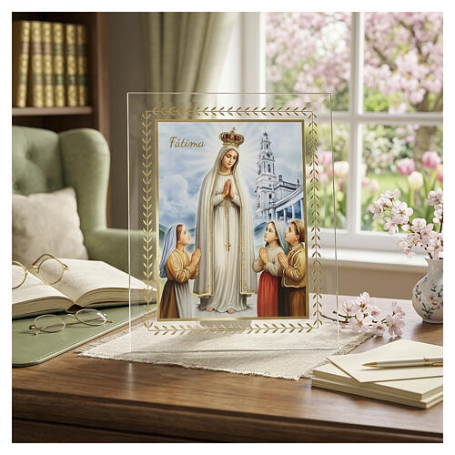 Glass picture of Our Lady of Fatima, 20x18 cm Valenti 2