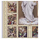 Valenti gold-decorated Way of the Cross panel, 15 stations with the Risen Christ, 15x13 in s6