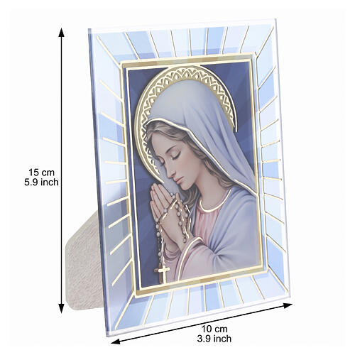 Quadro Valenti Nossa Senhora em oração em vidro serigrafado 15x10x5 cm 3