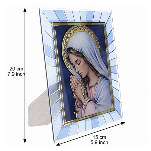 Valenti Icon of Madonna with Screen-Printed Glass Rosary 20x15x10 cm 3