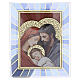 Silkscreened glass picture of the Holy Family by Valenti, 6x4 in s1