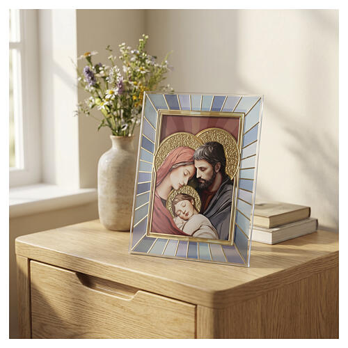Holy Family silkscreened glass picture, Valenti 20x15 cm 2