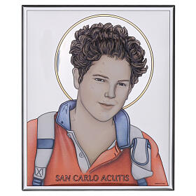 Quadro bilaminato colorato Valenti San Carlo Acutis 20x15 cm