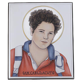 Carlo Acutis picture in colored bilaminate, Valenti 10x10 cm