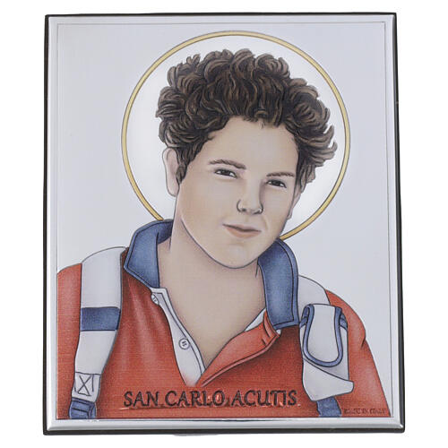 Carlo Acutis picture in colored bilaminate, Valenti 10x10 cm 1