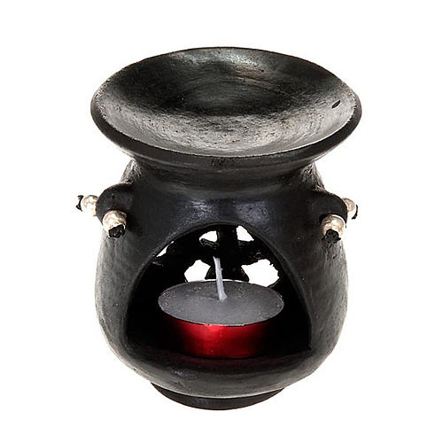 Black terracotta incense burner 1