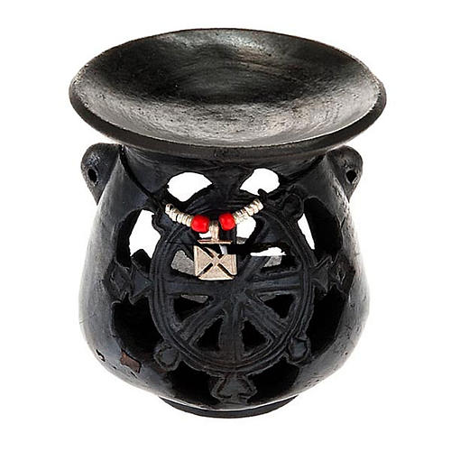 Black terracotta incense burner 3