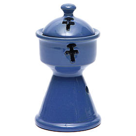 Incense Burner ethiopian blue ceramic