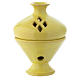 Yellow ceramic incense burner, 5" s1