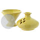 Yellow ceramic incense burner, 5" s2